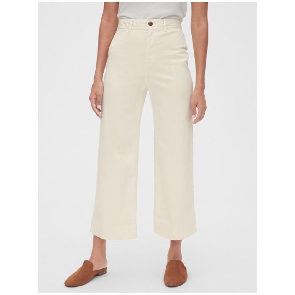 High rise wide leg crop sailor pant